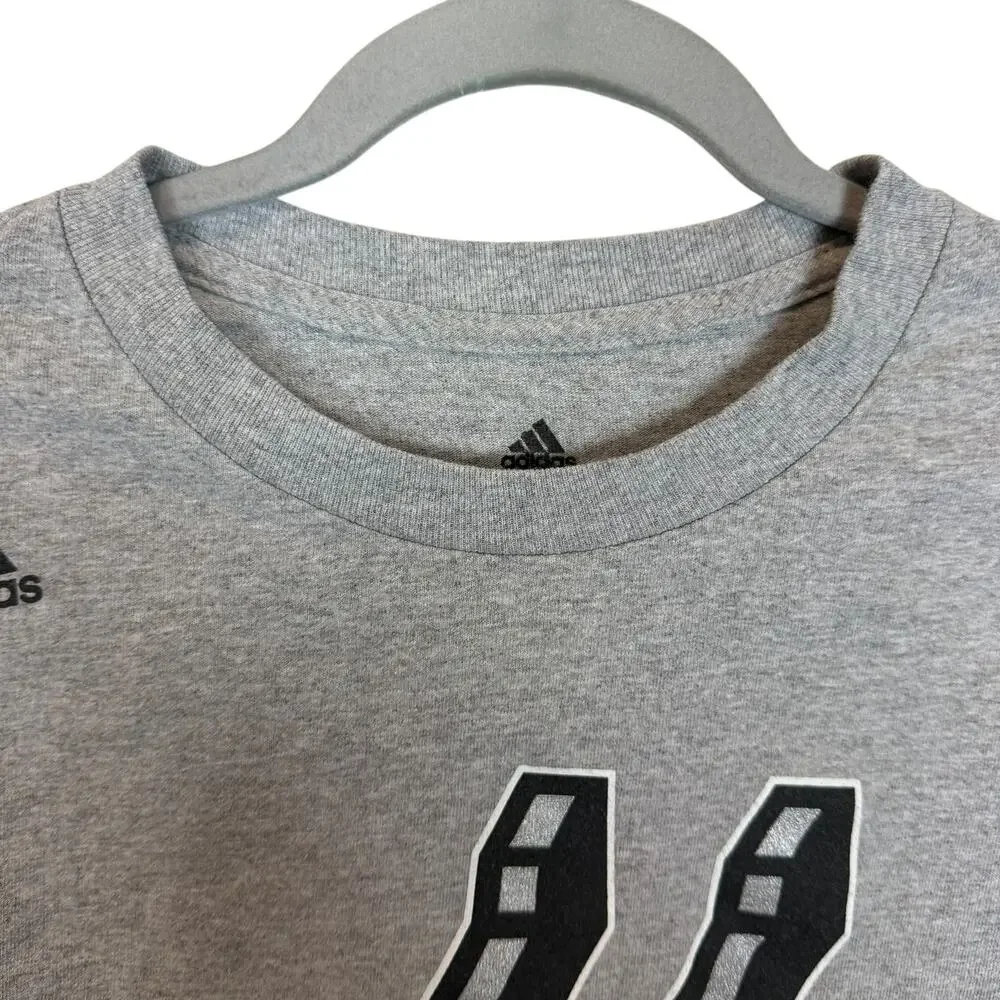 Adidas San Antonio Spurs Sweatshirt Men Medium Gray #2 Kawhi Leonard Long Sleeve